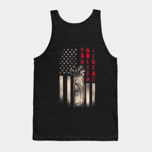 Dad Golfer Legend American Flag Fathers Day Tank Top